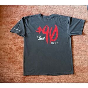 Comfort Colors GIV Project Graphic T Shirt Black Life Is Worth More Size XL Unis